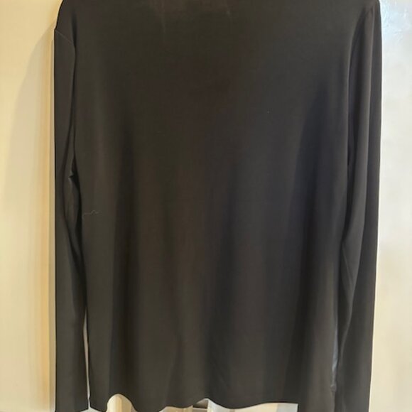 Calvin Klein Top w/faux leather patches - Size L - NWT - Picture 4 of 5